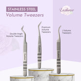 Lashmer Stainless steel Premium Tweezers Bundle (3 pcs) - Lashmer
